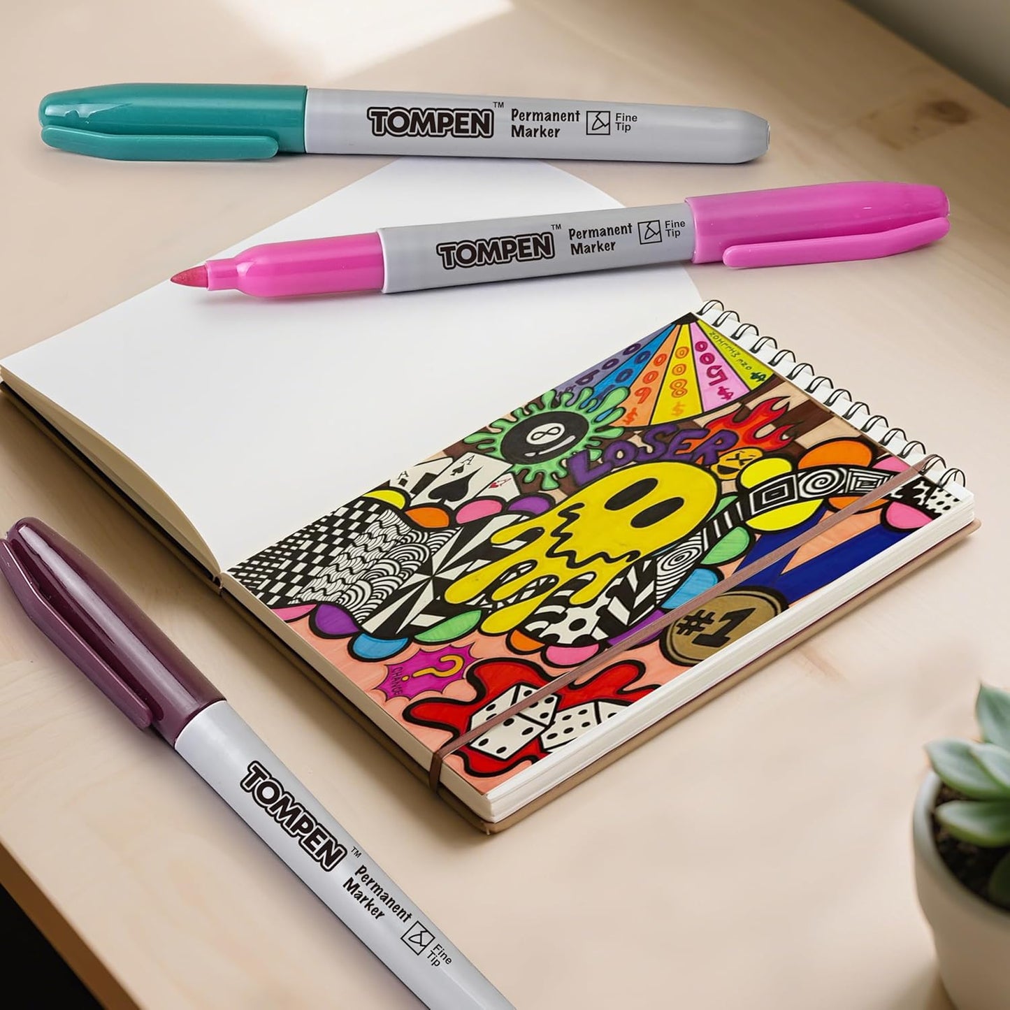 Permanent Markers,Fine Tip,160 Pack Bulk,16 Assorted Multicolor Colors,Waterproof Permanent Marker Pens with Quick Drying on Wood,Plastic,Paper,Metal,Mirror for Office School Classroom Home