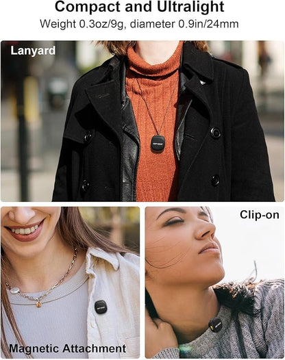 Mini Microphone for iPhone Android, Wireless Mic with 40H Battery, Noise Cancellation, 48KHz 16-Bit, 164ft Range, Magnetic & Clip on Lavalier Microphone for Video Recording, YouTube, Tiktok, Vlogging