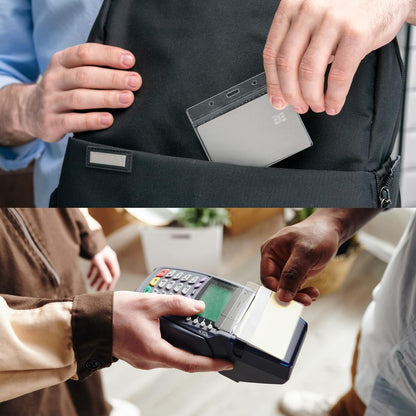 4x3 Inches Horizontal Badge Holder, Clear ID Card Holder with Waterproof Resealable Zip Type Protector, Badge Sleeve Fits Name Tag Holder/RFID/Proximity/Credit Card(Holders,50PCS)