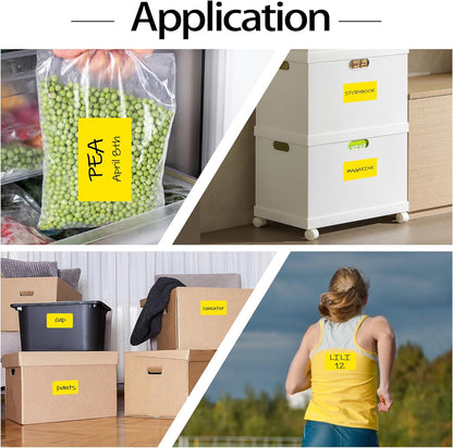 3 x 5 Inch 250Pcs Rectangle Color Coding Stickers,Strong Adhesion Easy to Write Label for Moving,Box Organization,Inventory,Business,Yellow