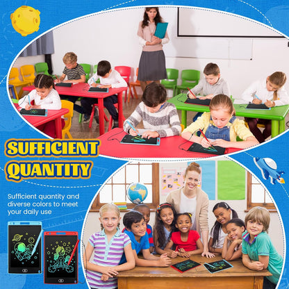 Zonon 4 Pcs LCD Writing Tablet 8.5 Inch Doodle Board Tablet Drawing Gifts LCD Writing Board Electronic Erasable Reusable Colorful Screen Pad(Red, Light Blue)