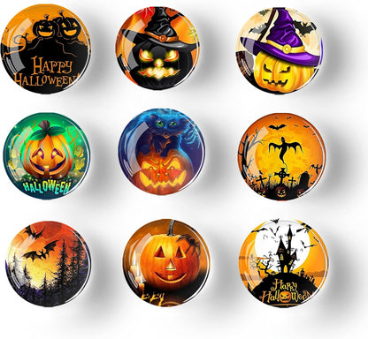 12Pcs Glass Strong Magnetic Refrigerator Magnet Fridge Sticker,Halloween Crystal Fridge Magnets Decoration for Crafts,Strong Fridge Magnets for Kitchen,School,Office Whiteboard,Cabinet and Dishwasher