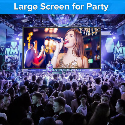 150 inch Projector Screen with Stand, Upgraded 3 Layers PVC 16:9 Outdoor Projector Screen, Outdoor Movie Screen with Carrying Bag for Home Theater Backyard