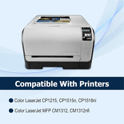 125A Black Toner Cartridges Replacement for HP 125A CB540A for Color Laserjet CM1312 MFP Series,Color Laserjet CP1215, CP1515, CP1518 Series Printer Ink (2 Pack )