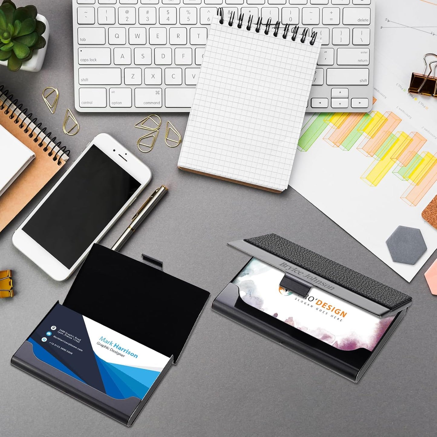 Taikuri Custom Business Card Holder Personalized Engraved Leather Business Card Case Holder Customized Your Text/Logo for Women/Men as Business/Unique Gift