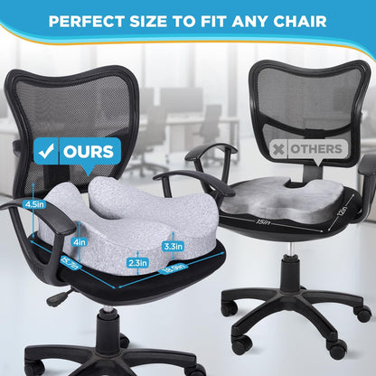 BEAUTRIP Seat Cushion Charcoal Memory Foam Cushion for Office Desk Chair, Car Driving Seat - Sciatica, Tailbone & Back Pain Relief Donut Butt Pillow - Seat Pad for Elderly, Drivers, Office Workers