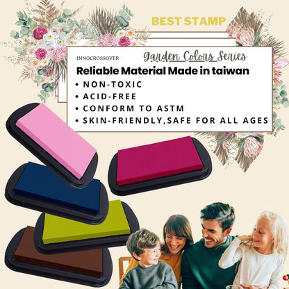 Washable Ink Pad, Stamps for Kids, Kids Crafts, Paw Print Kit, Baby Footprint Kit, Stamp Pads on Scrapbooking, Fingerprint Ink Pad, Easy to Wash Off Skin| Large | Safe Non-Toxic (Dark Olive)