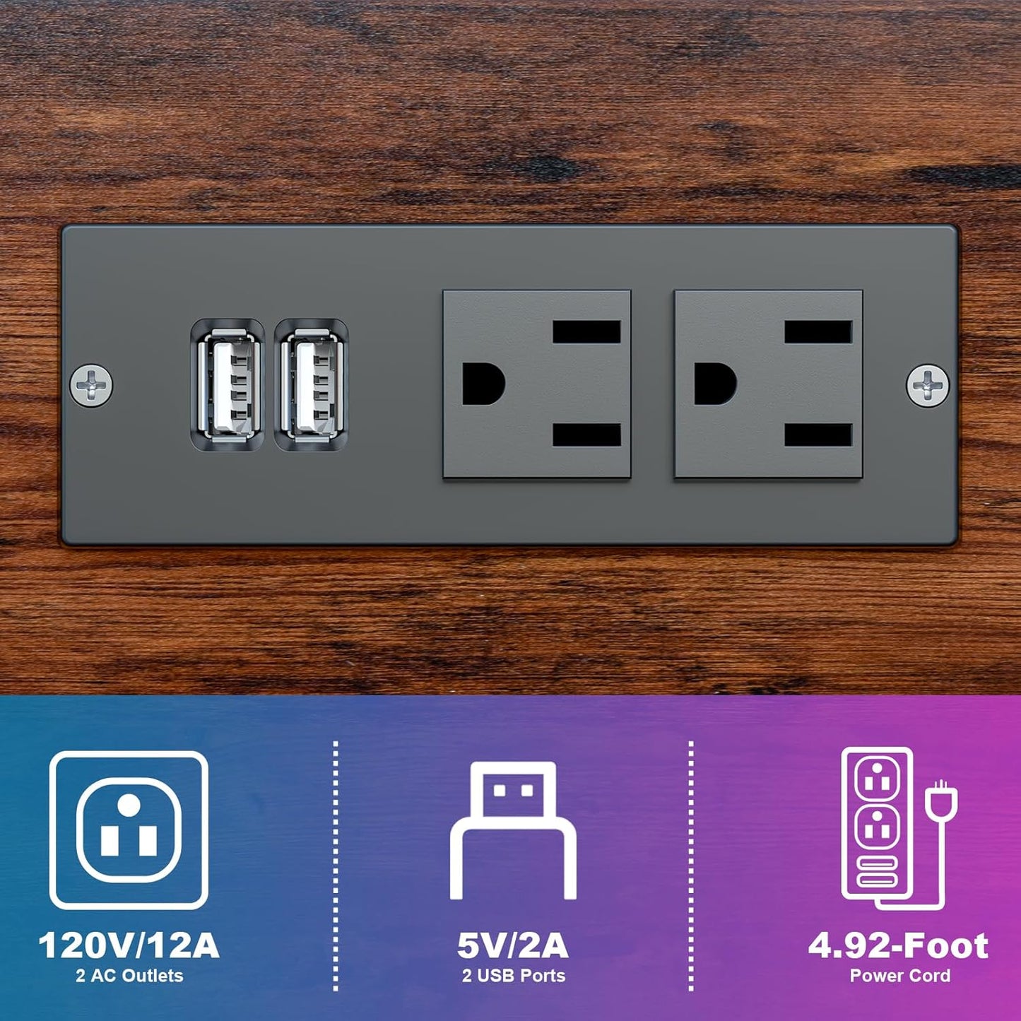 Computer Tower Stand with Charge Station and USB Charging Port - Height Adjustable PC Tower Stand, Under Desk CPU Holder Cart with Locking Caster Wheels for Fits Most PC