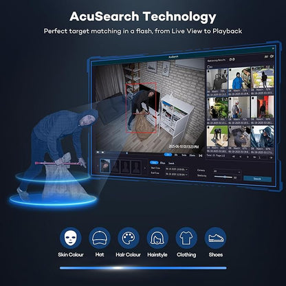 ONWOTE 12MP NVR 32 Channel Security Camera System PoE, Face Recognition & AcuSearch, 20x 5MP 30FPS Outdoor Audio PoE IP Cameras，32CH 6K 4K Commercial NVR 8TB, 4 HDD Ports Support 40TB, Business CCTV