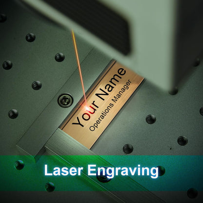 Engraved Personalized Name Tags with Magnet Clip or Pin - Stainless Steel Metal Custom Magnetic Name ID Badge Tag for School Teacher, Kids, Business Work Lable Sign Employee Name Plate (Magnet)