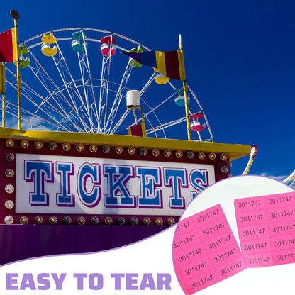 Kosiz 504 Sheets 25 Bid Raffle Ticket with Different Numbers Per Sheet Chinese Auction Tickets for Events Church Basket Auction Silent (Mixed Color)