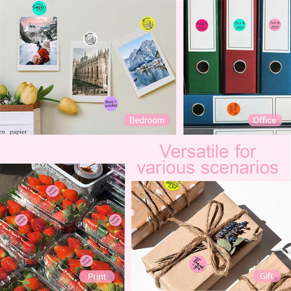 1 Inch Circle Dot Stickers 1000 PCS Color Coding Thermal Labels Dots Writable Printable Small Round Stickers for Office, Classroom, Inventory, Garage, Organizing Storage, DIY, Pink