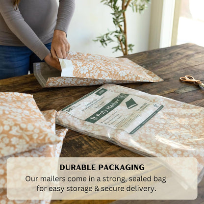 Poly Mailers 14.5x19 Inch 50 Pack Extra-Large Shipping Bags Strong Thick Mailing Envelopes | Self Sealing Adhesive | Waterproof & Tear Proof | Small Business Packaging for Clothing - Floral Dusty Pink