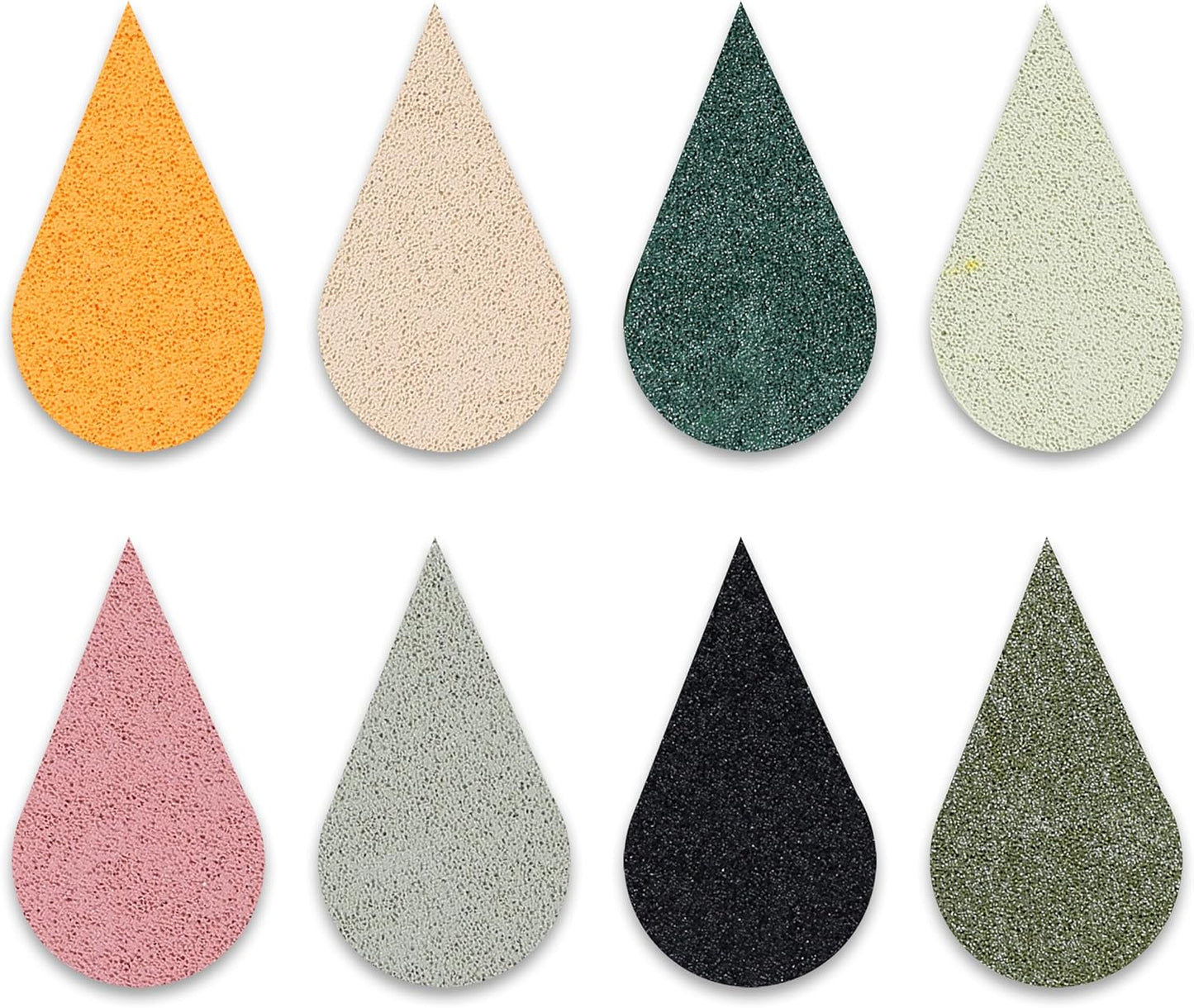 YPSelected 8 Assorted Multi Colours Waterdrop Shaped Craft Rubber Stamps Petal Ink Pads for Paper Wood Fabric (Set 1028)