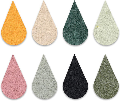 YPSelected 8 Assorted Multi Colours Waterdrop Shaped Craft Rubber Stamps Petal Ink Pads for Paper Wood Fabric (Set 1028)