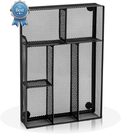 Desk Drawer Organizer, Office Drawer Divider Organizer Tray with 6 Compartments, Metal Mesh Desktop Organization and Accessories for Stationery Makeup Kitchen Toolroom School ＆Office, 12.6x8.27x1.6 in