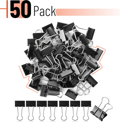 Mr Pen- Binder Clips, 50-Pack, 0.75 in, Black, Mini & Micro, Office Paper Clips