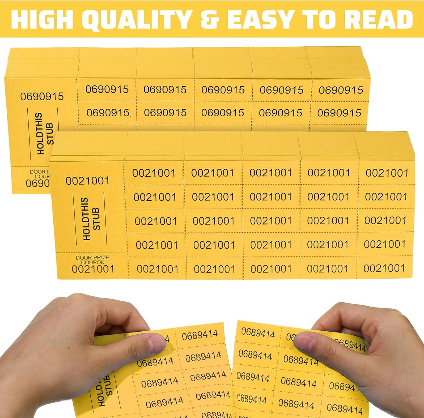 Kosiz 2000 Sheets Raffle Ticket 25 Bid Chinese Auction Tickets Tricky Tray Basket Raffle Sheets for Back to School Class Rewards Carnival Door Prizes Events(Dark Yellow)