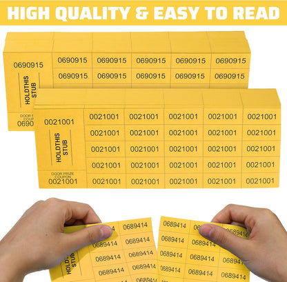 Kosiz 2000 Sheets Raffle Ticket 25 Bid Chinese Auction Tickets Tricky Tray Basket Raffle Sheets for Back to School Class Rewards Carnival Door Prizes Events(Dark Yellow)
