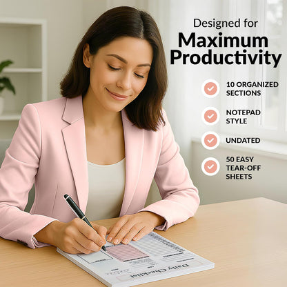ADHD Planner for Adults & Women - 2025, 2026 Productivity Planner & Daily To Do List & Task Notepad, Neurodivergent Tools for Adults, Undated Full Focus Organization Pad with 50 Tear-Off Sheets, 8.5 x 11 Inch