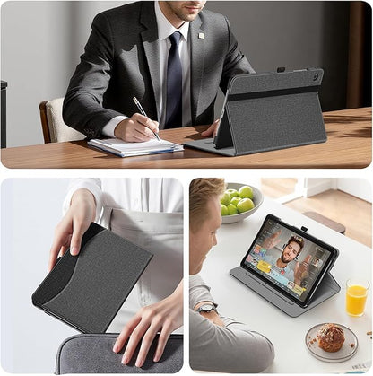 Fintie Case for Samsung Galaxy Tab A9 Plus/A9+ 5G 11 Inch 2023 Model (SM-X210/X216/X218), Multi-Angle Viewing Smart Stand Back Cover with Pocket Auto Wake/Sleep, Gray/Black