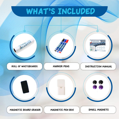 YOUNGJQ Large Magnetic Whiteboard Surface 100" x 48", Self-Adhesive & No Ghosting Dry Erase White Board Sheet for Wall, Peel and Stick Wallpaper for Conference Room Playroom Office