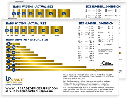 Upgrade Office Supply UPG22564PK2 Rubber Bands, Size 64 (3-1/2 x 1/4), 640 Bands, 1 lb 2-Box, USA