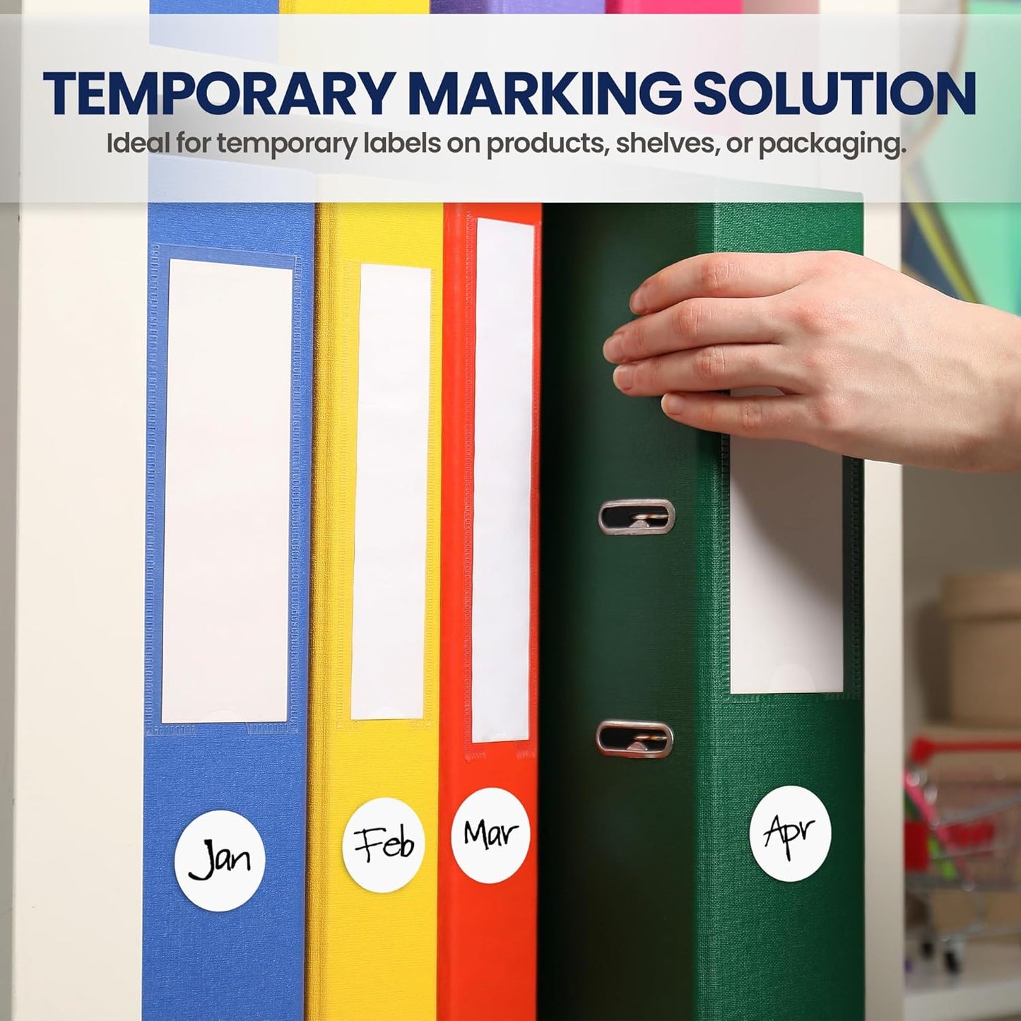 Perco White 1-Inch Round Circle Dot Sticker Labels with Removable Adhesive – 1,000 Labels per Roll – Versatile, Vibrant Colors, Reliable Hold, No Residue, Perforated for Convenient Use – Made in USA