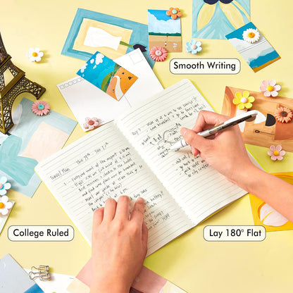 feela 8 Pack Soft Cover Journal Bulk, Notebooks College Ruled for Work, Lined Travel Journal for Women Men, Note Taking Notebook School Supplies Business Writing, 8.2” x 5.5”, A5, Lemon Yellow