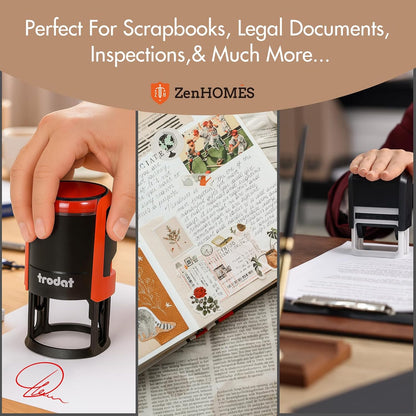 Custom Logo Stamps Self Inking, Customized Address Name Stamp, Personalized Stamp Image or Text,4 Different Sizes,5 Ink Color Options (Round)