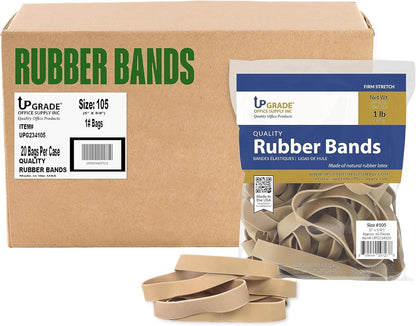 Upgrade Office Supply UPG234105CS Rubber Bands, Size 105 (5 x 5/8), 1200 Bands, 20 lb Case, USA