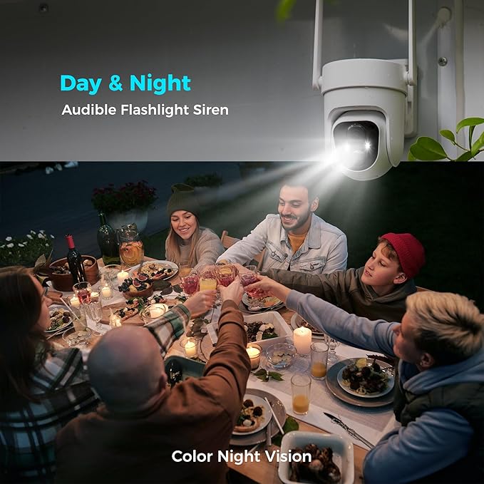 Sovmiku 3CQ4 192GB 2K AI Solar Security Camera Wireless Outdoor,Battery Powered Cam, Color Night Vision,Two Way Audio, Motion Detection, Easy to Setup,Audible Flashlight Siren 180 Days Exchange Policy