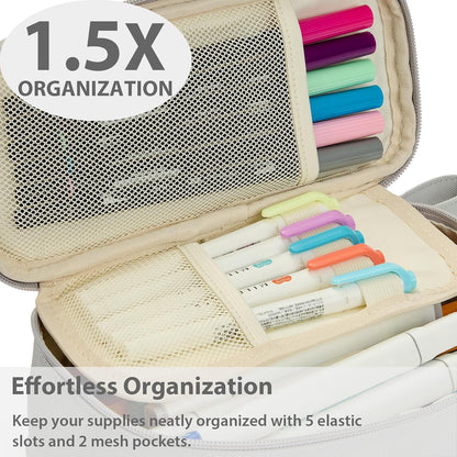 Pencil Case Pouch Box Bag School Supplies Girls Boys Kids, Cute Preppy Stuff Large Big Capacity Aesthetic Pen Organizer, Back to College Stationary, Light Gray, Standard Stlye, 1800ml