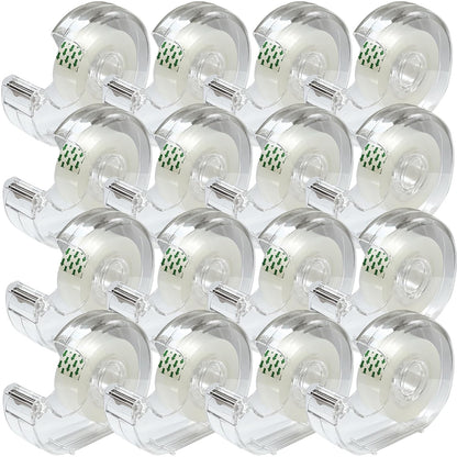 Transparent Tape 16 Rolls Clear Tape Tape Bulk for Office Supplies and School Supplies, Glossy Finish,3/4 in x 720 in 16 Dispensered Rolls