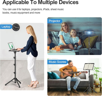 Projector Stand - Adjustable Height 22 to 63 Inches, Tripod for Laptop & Projector, Outdoor Movies