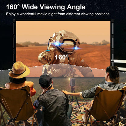 Projector Screen with Stand, TOWOND 100 inch Portable Projector Screen Black Backing, Indoor Outdoor Movie Screen 16:9 4K HD Wrinkle-Free Projection Screen with Carry Bag for Backyard Movie Night