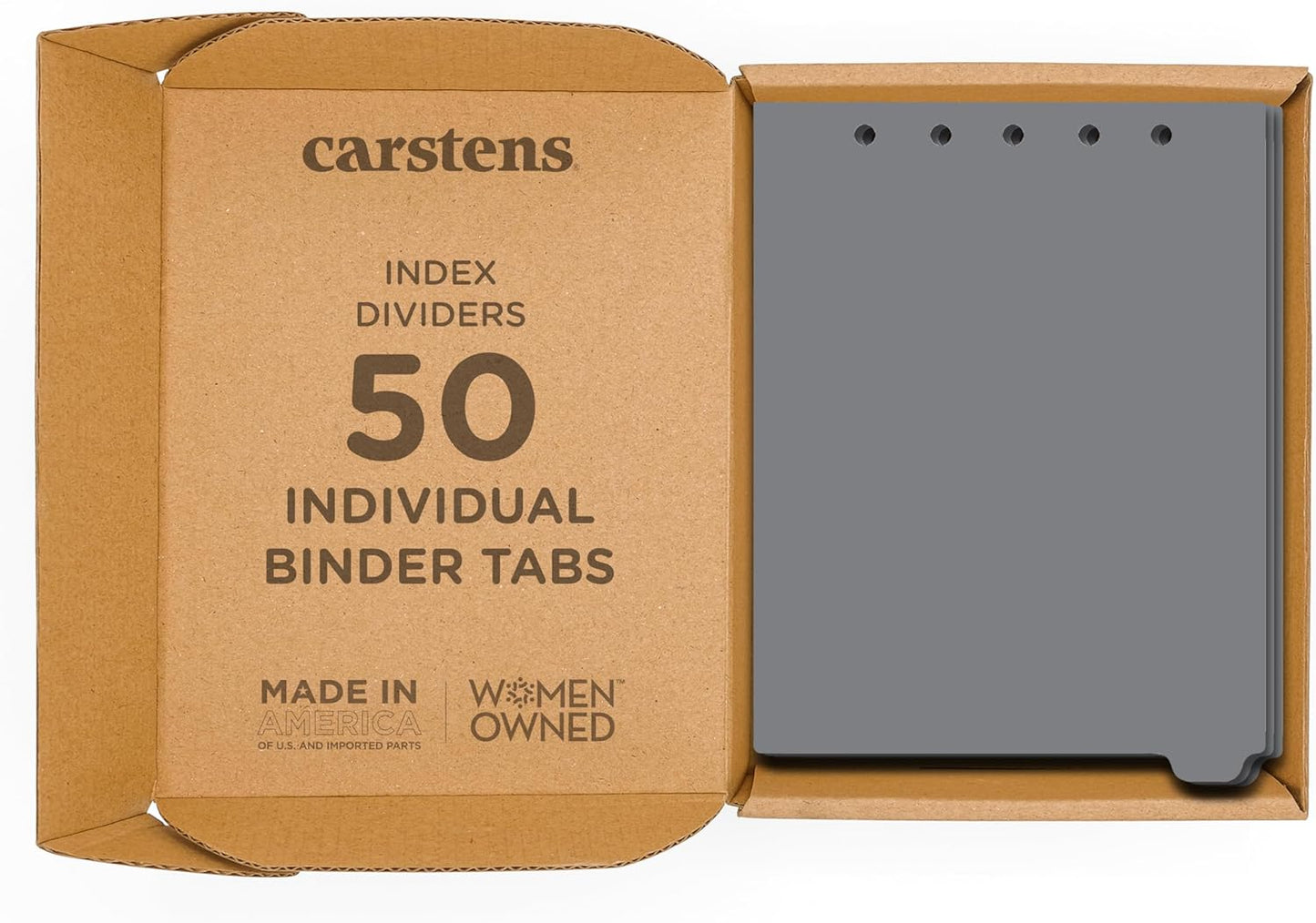 Carstens - Heavy Duty Plastic Ring Binder Dividers, Bottom Tab, 1/9 Cut, Tab 9 Position, US Letter, Gray, Case of 50, (2619-09CS) - Ideal Medical Chart Dividers or Index Tabs for 3 Ring Binders