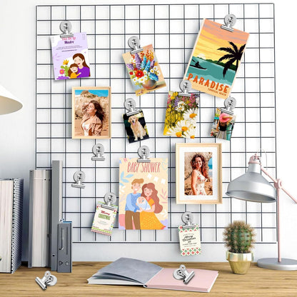 90 Pack Fridge Magnet Refrigerator Magnets, Strong Magnetic Clips Whiteboard Magnets, Magnet Clips Heavy Duty, Clip Magnets for Photo Displays, Home, Office, Classroom (Silver)