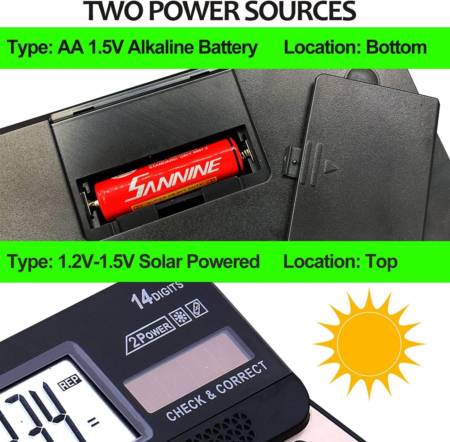 Large Button Calculator,Philley Large LCD Display 14 Digits Desktop Check&Correct Electronic Calculator(CT-9240C)