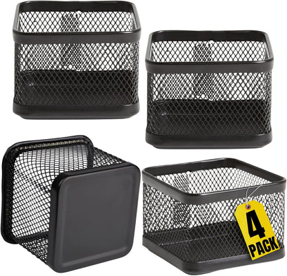 1InTheOffice Mesh Paperclip Holder For desk, Paperclip Holder Desk Accessories Holder (4 Pack)