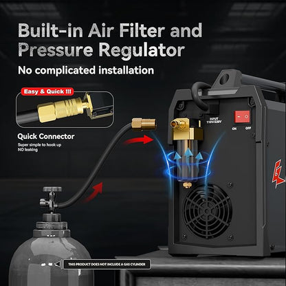GZ GUOZHI Plasma Cutter, 50Amp 110/220V Dual Voltage IGBT Inverter Plasma Cutting Machine, [Pilot Arc][Large LED Display][Air Sensor] 1/4" Clean Cut 3/4" Max Cut, 2T/4T for Beginners DIY