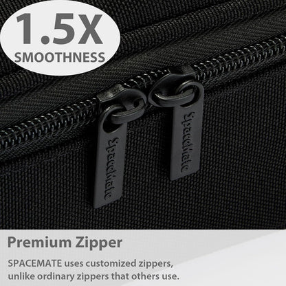 Pencil Case Pouch Box Bag School Supplies Girls Boys Kids, Cute Preppy Stuff Large Big Capacity Aesthetic Pen Organizer, Back to College Stationary, Black, Classic Stlye, 1800ml