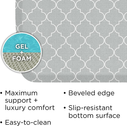 GelPro Elite Trellis Light Grey Kitchen Comfort Mat, 20" x 36