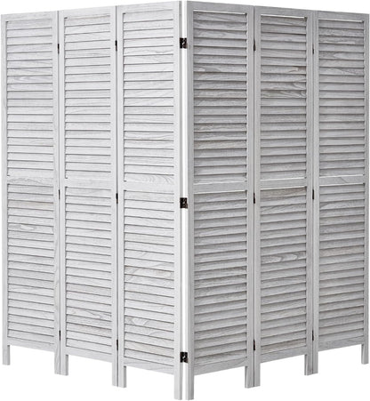 VEVOR Wood Room Divider, 6 Panel Wood Folding Privacy Screen, 66.9 Inches Tall Indoor Louvered Wooden Partition, Portable Decoration Screen, for Room Separation, Home, Office, Restaurant & Bedroom