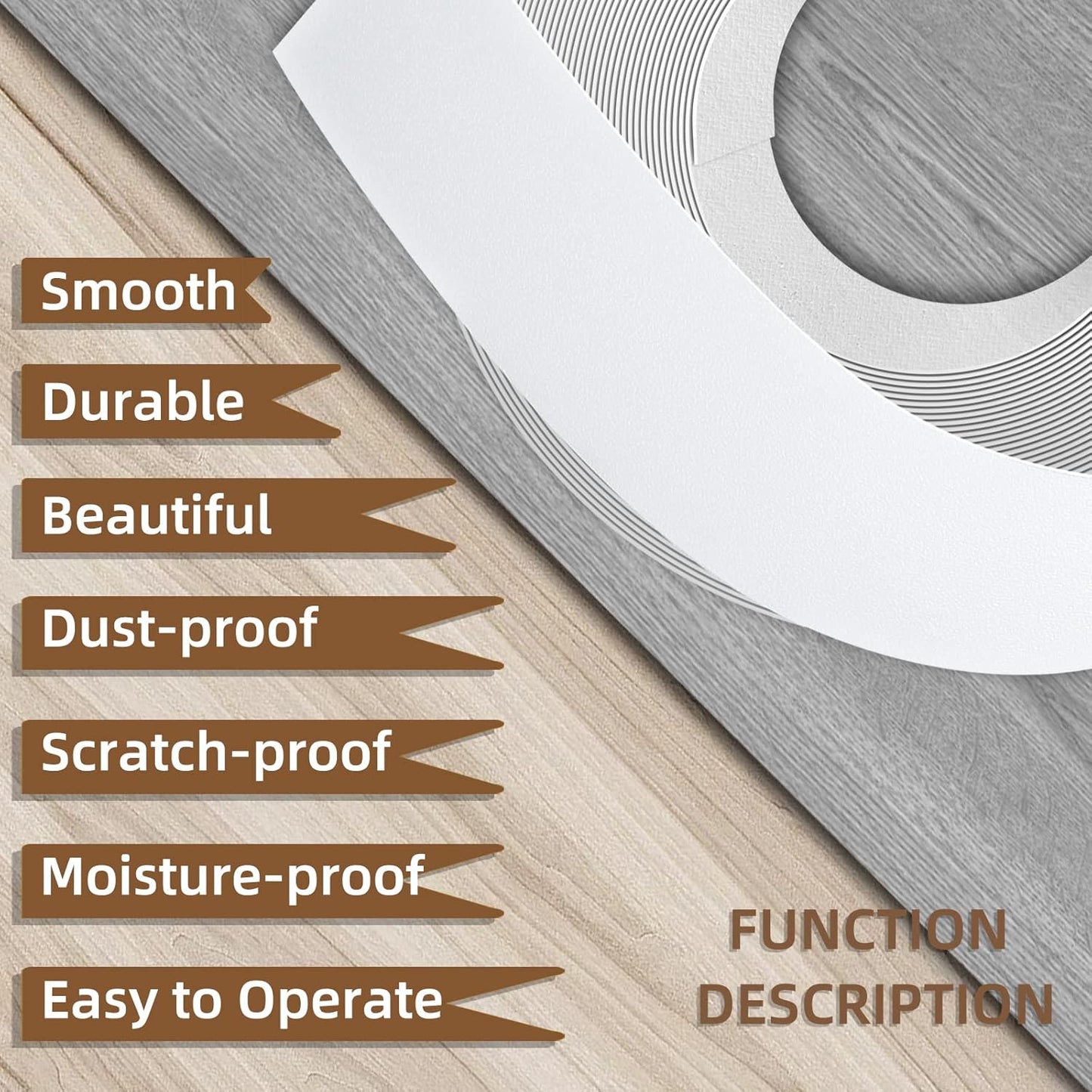 GSCIT Club White Melamine Edge Banding, 1/2 inch x 50ft Edge Banding with Hot Melt Adhesive Pre-glued Cabinet Edge Banding Flexible White Veneer Edging for Plywood