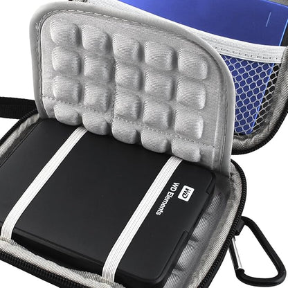 Lacdo Hard Drive Carrying Case for Seagate Portable/Seagate One Touch/Game Drive for PS5 / Ultra Touch Portable External Hard Drive HDD 1TB 2TB 4TB 5TB USB 3.0 Shockproof Travel Bag, Black | HDD, USB 3.0, Shockproof, Travel Bag, Black
