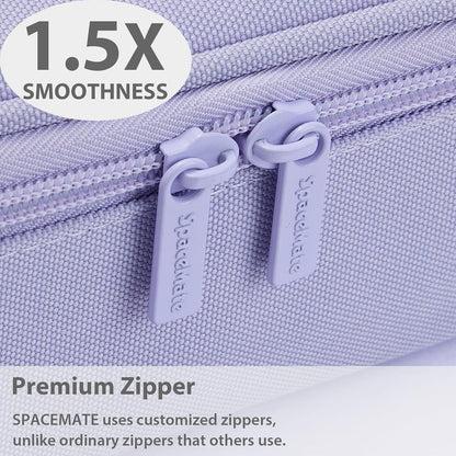 Pencil Case Pouch Box Bag School Supplies Girls Boys Kids, Cute Preppy Stuff Large Big Capacity Aesthetic Pen Organizer, Back to College Stationary, Light Purple, Standard Stlye, 1800ml