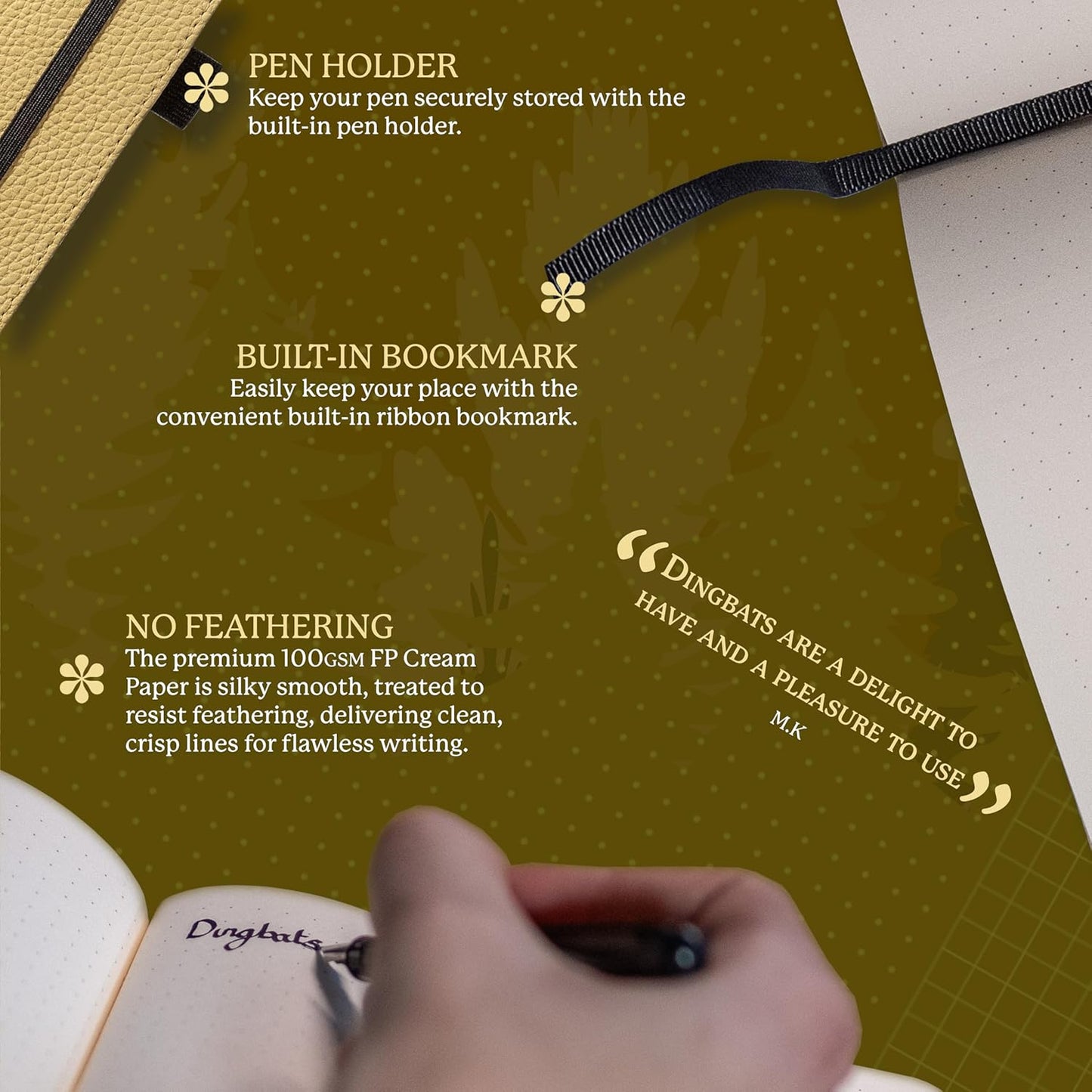 Dingbats A5 Wildlife Notebook Journal Hardcover, Cream 100gsm Ink-Proof Paper, 6.1 x 8.5 inches, 192 pages (Cream Wolf, Lined)