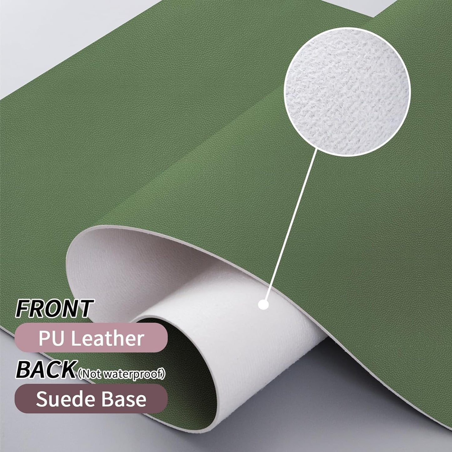 Bloss Green Desk Mat, Desk Matt for Desktop, Large Leather Desk Pad, Desk Pad Mat Waterproof, Computer Mat for Office/Home/Decor/Desk Protector(31.5 x 15.7 Inches)