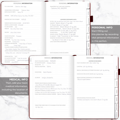 Clever Fox Large End of Life Planner – Guided Final Arrangements Organizer Notebook for Instructions, Beneficiary Info, Will Preparation, Last Wishes & Funeral Planning – 8.5" x 11" (Burgundy)